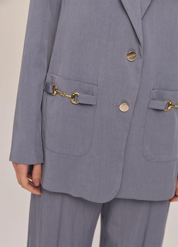 Carlota Costa - Blazer Alongado Liso Azul 2