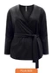 Lunender Mais Mulher - Blazer Alongado Plus Size Risca de Giz Preto - variação: Preto