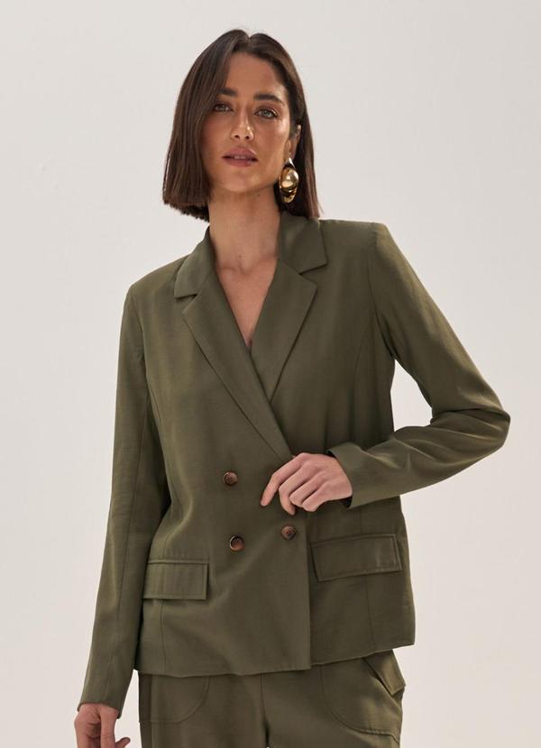 Carlota Costa - Blazer Alongado Transpassado Marrom 1