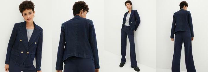 Blazer Azul Escuro em Jeans