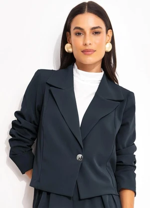 Quintess - Blazer Azul Marinho em Alfaiataria - QUINTESS