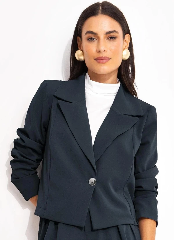 Quintess - Blazer Azul Marinho em Alfaiataria