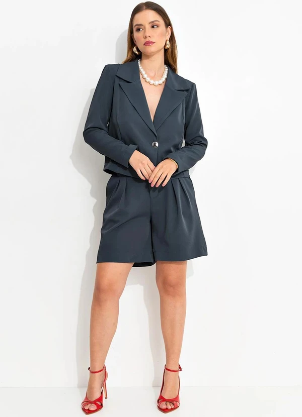 Quintess - Blazer Azul Marinho em Alfaiataria 8