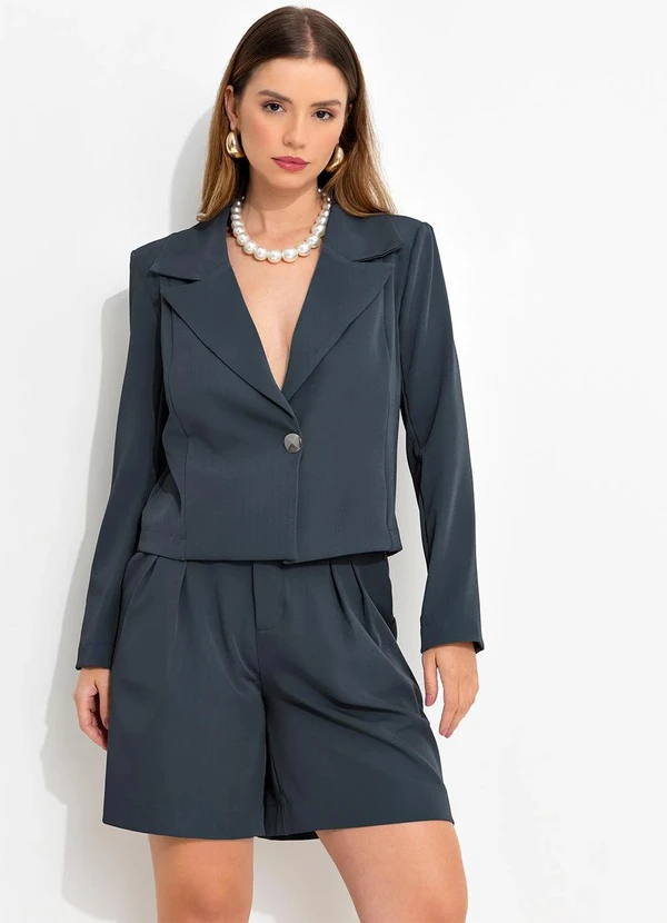 Quintess - Blazer Azul Marinho em Alfaiataria 6