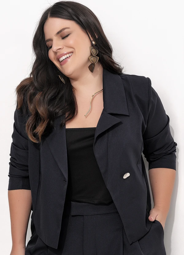 Quintess - Blazer Azul Marinho em Alfaiataria 5