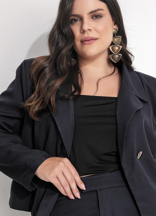 Quintess - Blazer Azul Marinho em Alfaiataria 18