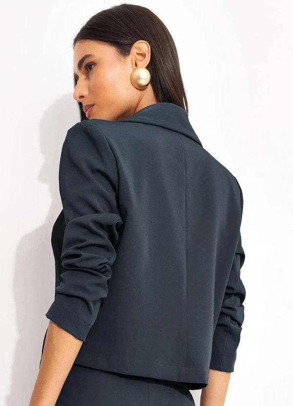 Quintess - Blazer Azul Marinho em Alfaiataria 16