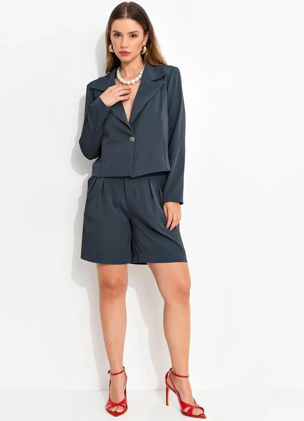 Quintess - Blazer Azul Marinho em Alfaiataria 11