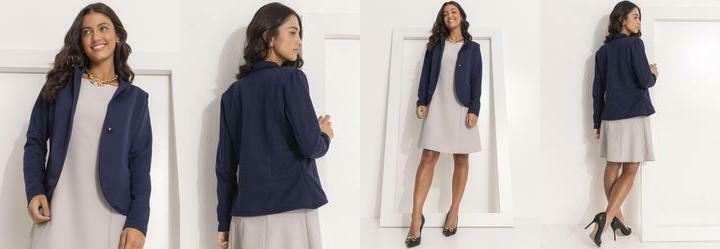 Blazer Azul Marinho em Moletinho