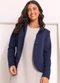 Quintess - Blazer Azul Marinho em Moletinho - variação: Azul Marinho