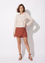 Blazer Bege Claro em Crepe Plano