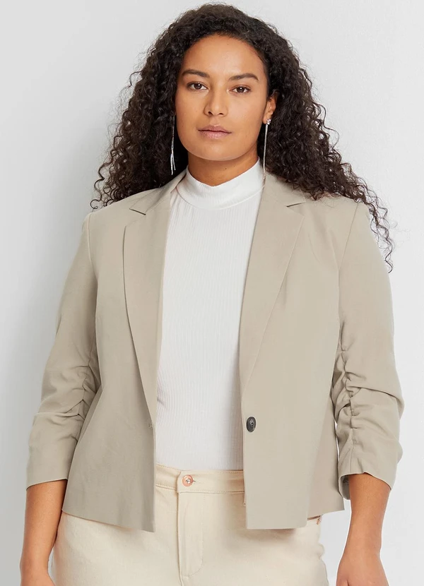 bonprix - Blazer Bege em Alfaiataria 5