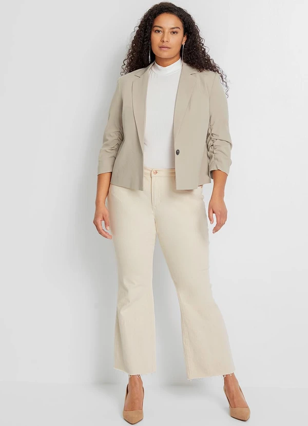 bonprix - Blazer Bege em Alfaiataria 6