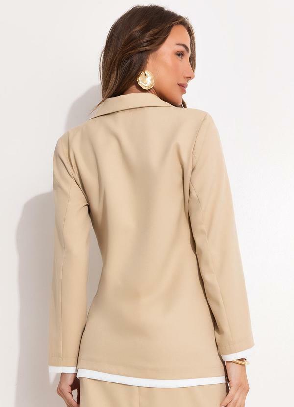 Quintess - Blazer Bege em Crepe Plano 2