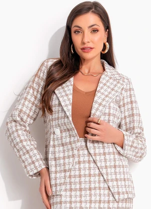 bonprix - Blazer Bege em Tweed - BONPRIX