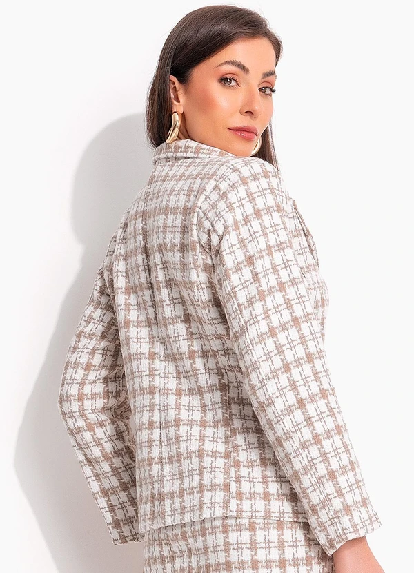 bonprix - Blazer Bege em Tweed 2