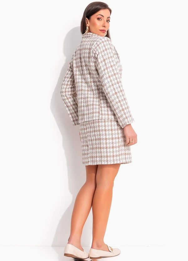 bonprix - Blazer Bege em Tweed 5