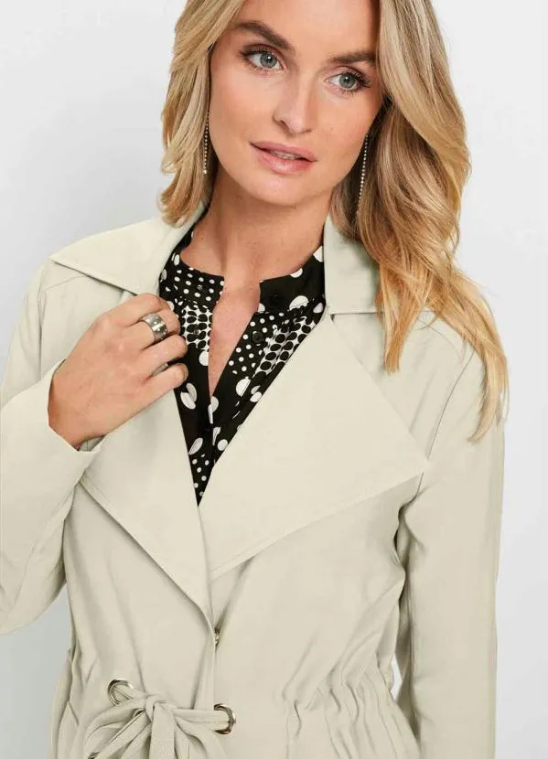 bonprix - Blazer com Amarração e Bolsos Bege 7