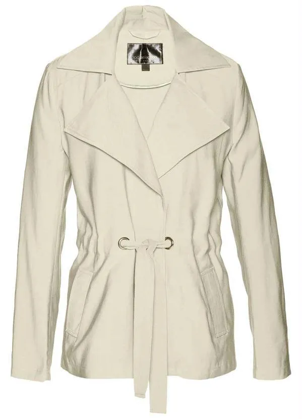 bonprix - Blazer com Amarração e Bolsos Bege 2