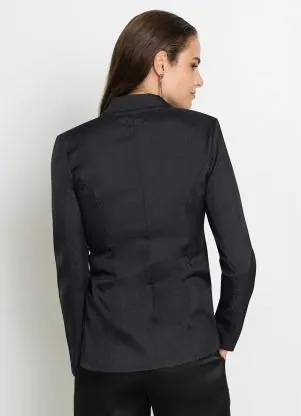 bonprix - Blazer com Amarração Preto - BONPRIX
