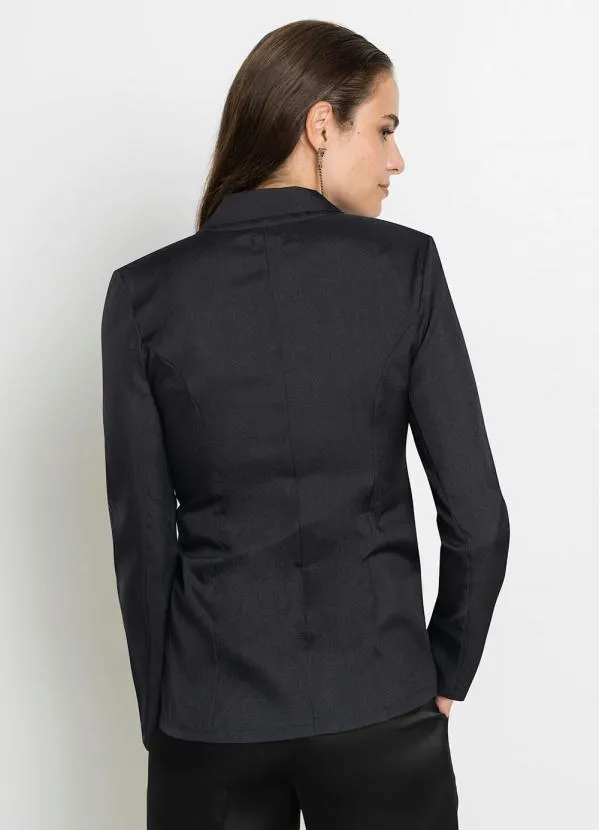 bonprix - Blazer com Amarração Preto 2