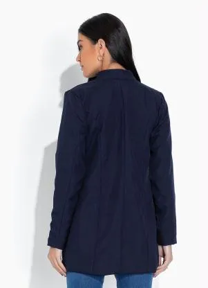 bonprix - Blazer com Bolso em Lapela Frontal Marinho - BONPRIX