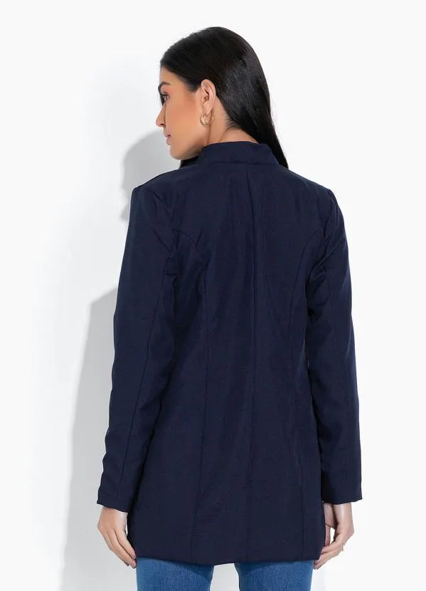 bonprix - Blazer com Bolso em Lapela Frontal Marinho 2