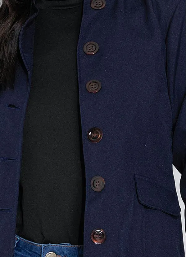 bonprix - Blazer com Bolso em Lapela Frontal Marinho 3