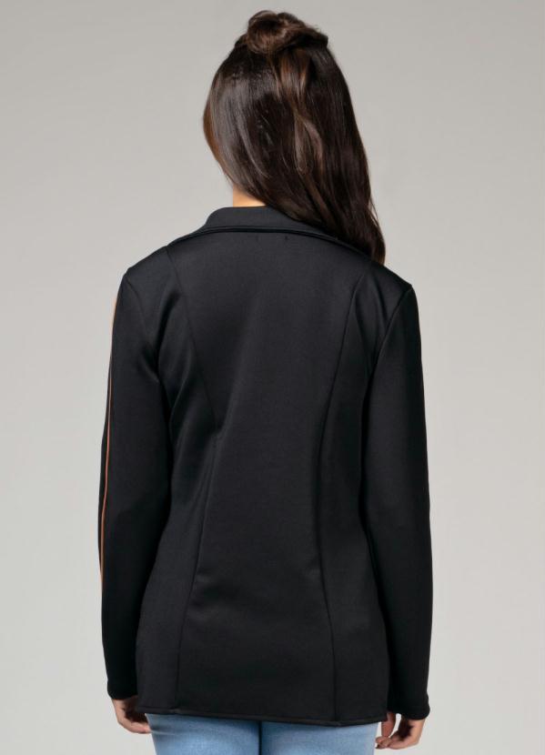 Quintess - Blazer com Friso Contrastante nas Mangas Preto 2