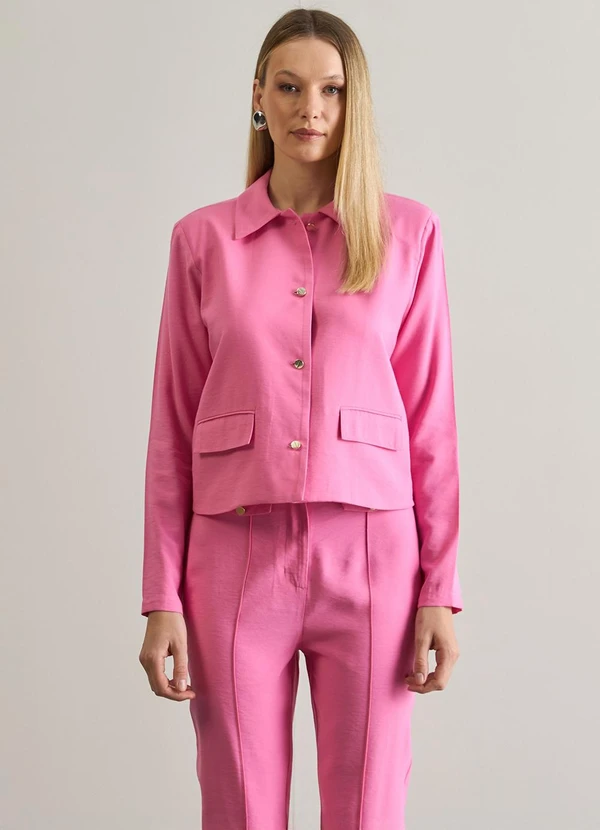 Carlota Costa - Blazer com Lapela Rosa 2