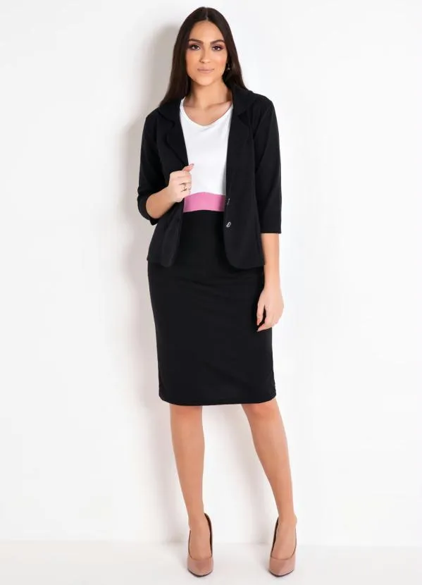 Rosalie - Blazer com Mangas 7/8 Preto 6
