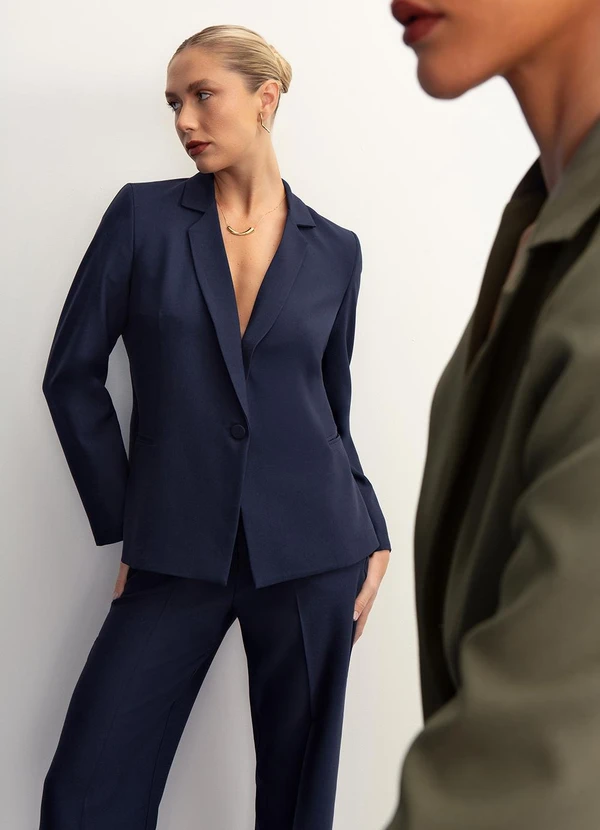 Principessa - Blazer de Alfaiataria Premium Marinho Índigo Verona 6