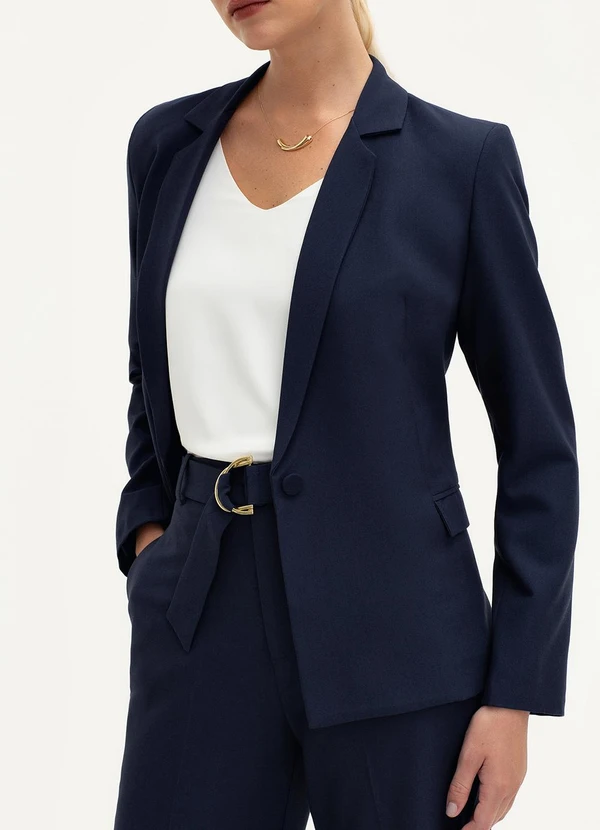 Principessa - Blazer de Alfaiataria Premium Marinho Índigo Verona 7