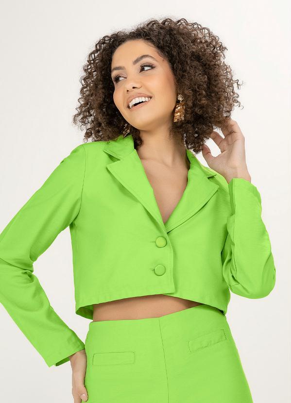 Angel - Blazer Cropped Alfaiataria Verde