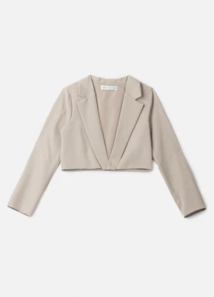 Authoria - Blazer Cropped de Alfaiataria Bege - AUTHORIA