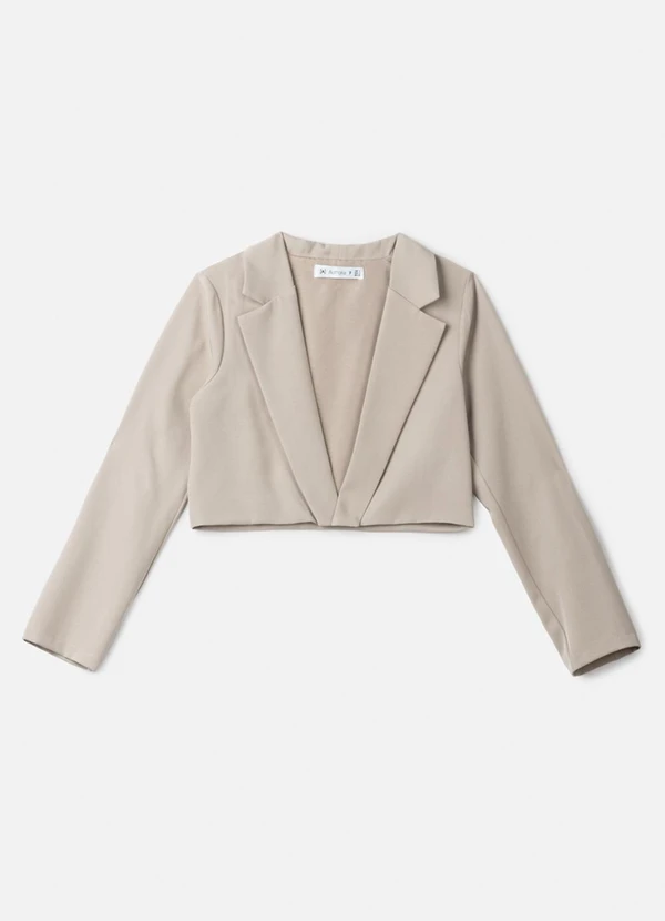 Authoria - Blazer Cropped de Alfaiataria Bege