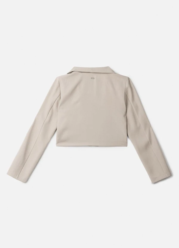 Authoria - Blazer Cropped de Alfaiataria Bege 2