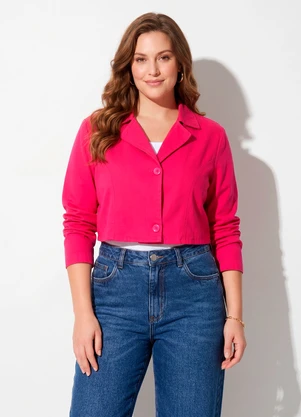 Quintess - Blazer Cropped Rosa - QUINTESS