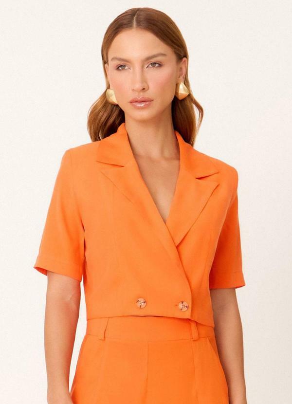 Carlota Costa - Blazer Curto Laranja