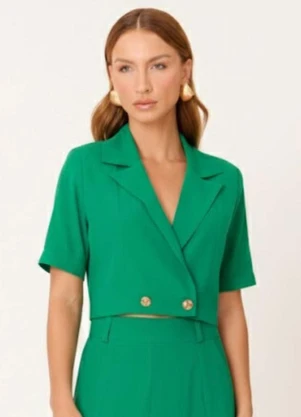 Carlota Costa - Blazer Curto Verde - CARLOTA COSTA