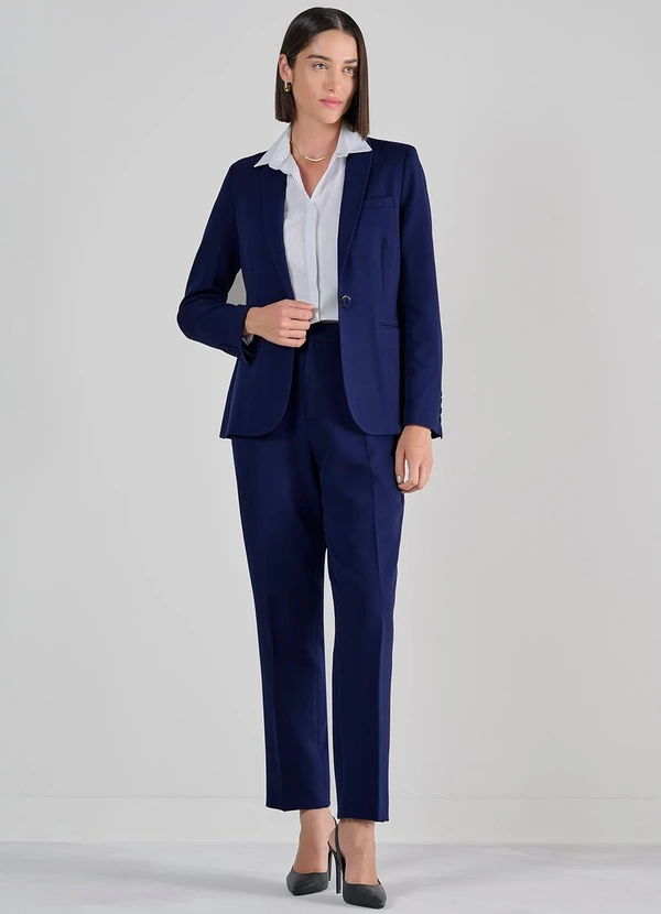 Principessa - Blazer de Alfaiataria Azul Marinho Flávia 3