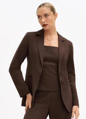 Principessa - Blazer de Alfaiataria Intermediário Marrom Benilda - PRINCIPESSA