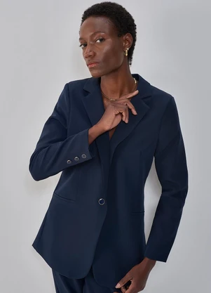 Principessa - Blazer de Alfaiataria Marinho Botão Único Edelmira - PRINCIPESSA