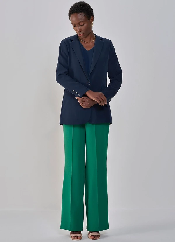 Principessa - Blazer de Alfaiataria Marinho Botão Único Edelmira 2