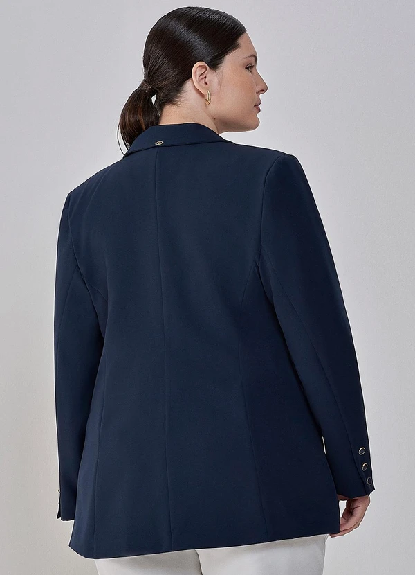 Principessa - Blazer de Alfaiataria Marinho Botão Único Edelmira 7
