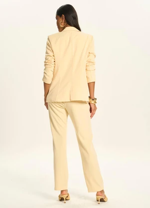 Doce Trama - Blazer de Alfaiataria com Lapela Amarelo - DOCE TRAMA