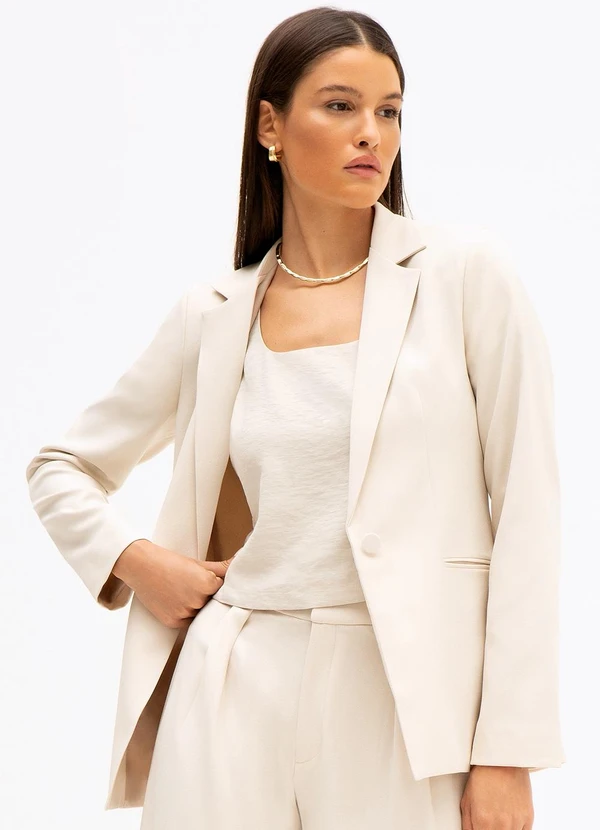 Principessa - Blazer de Alfaiataria Creponada Gladys Aveia