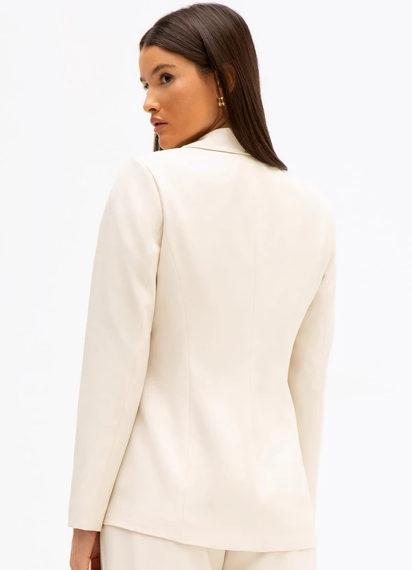 Principessa - Blazer de Alfaiataria Creponada Aveia Gladys 2