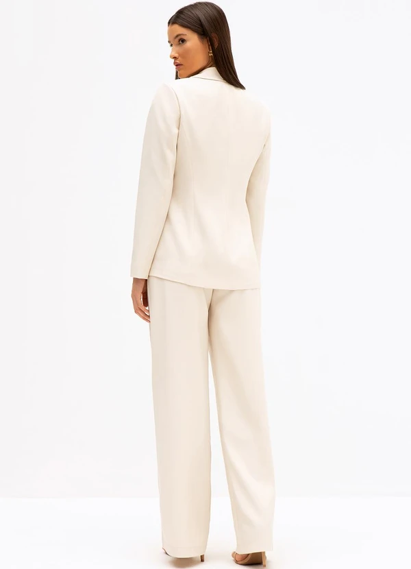 Principessa - Blazer de Alfaiataria Creponada Aveia Gladys 4