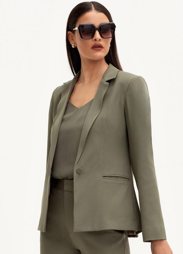 Principessa - Blazer de Alfaiataria Creponada Verde Veridiana 1